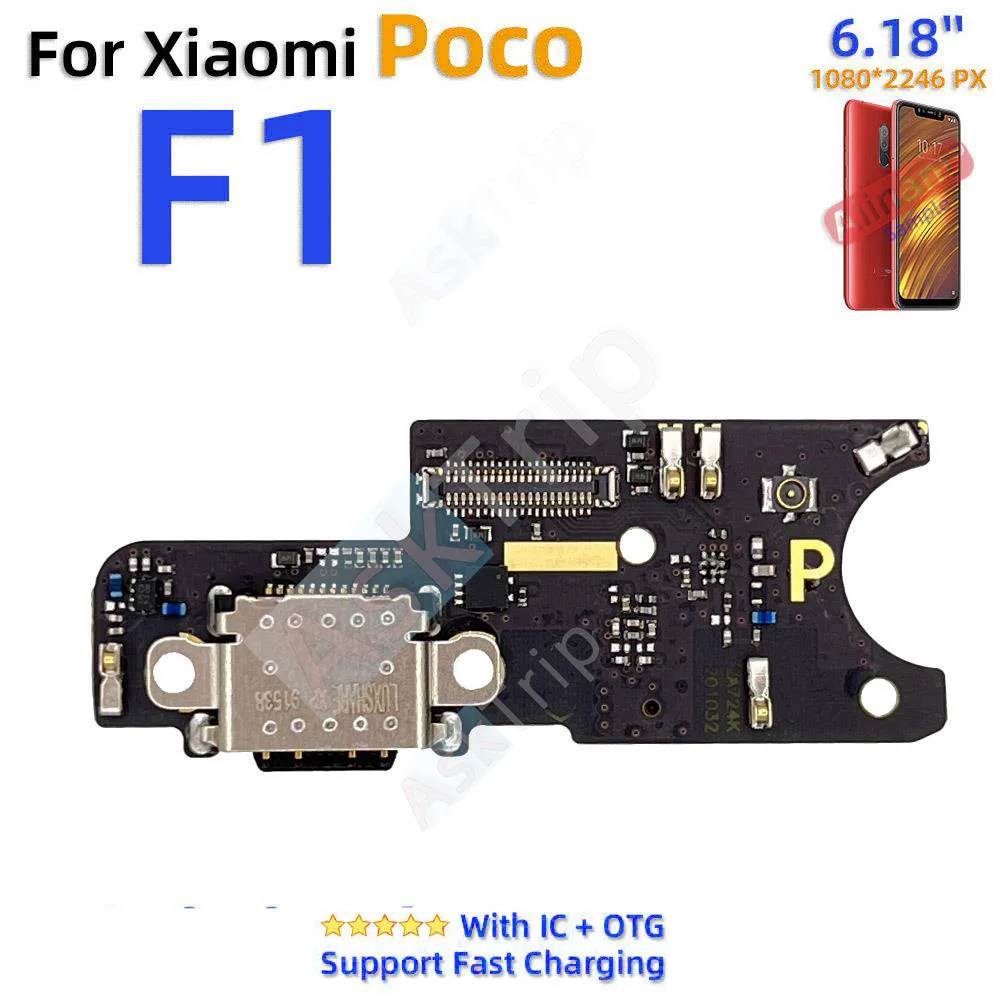 Bottom Dock USB Charger Mic Board Charging Connector Port Flex Cable For Xiaomi Poco X2 X3 X4 F2 F3 F4 M2 M3 M4 Pro