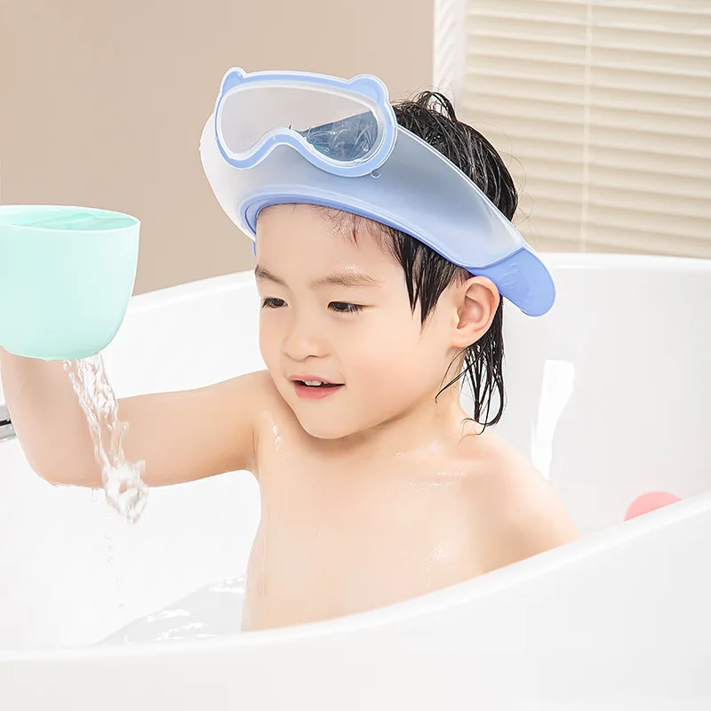 قبعة شامبو الحمام، قبعة بواقٍ للشمس، قبعة استحمام للأطفال قابلة للتعديل، درع قبعة الحمام، واقي الرأس