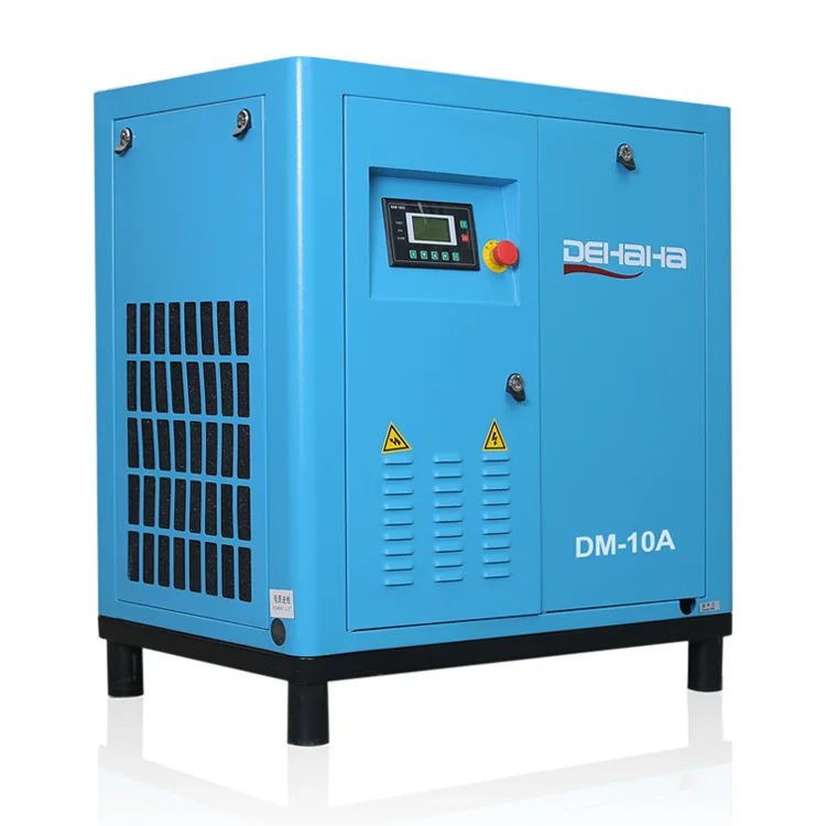 7.5kw 10hp Energy Saving Noiseless Oil Injected Screw Air Compressors Compresor De Aire Tornillo Stationary IP65 Oil Cooling DHH