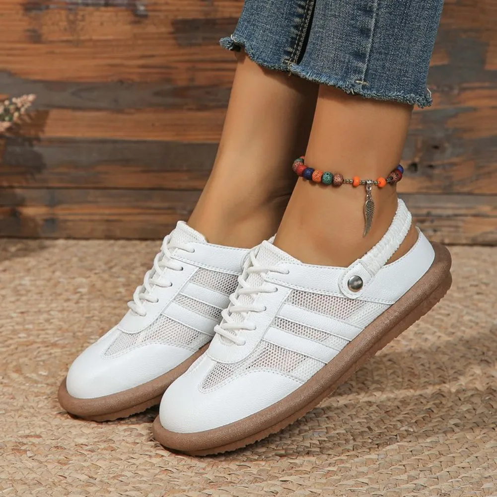 

Shoes Women Summer Mesh Half Causal Sneakers Women Platform Shoes Luxury Designer Sandals Outdoor Ladies Shoes Tenis De Mujer