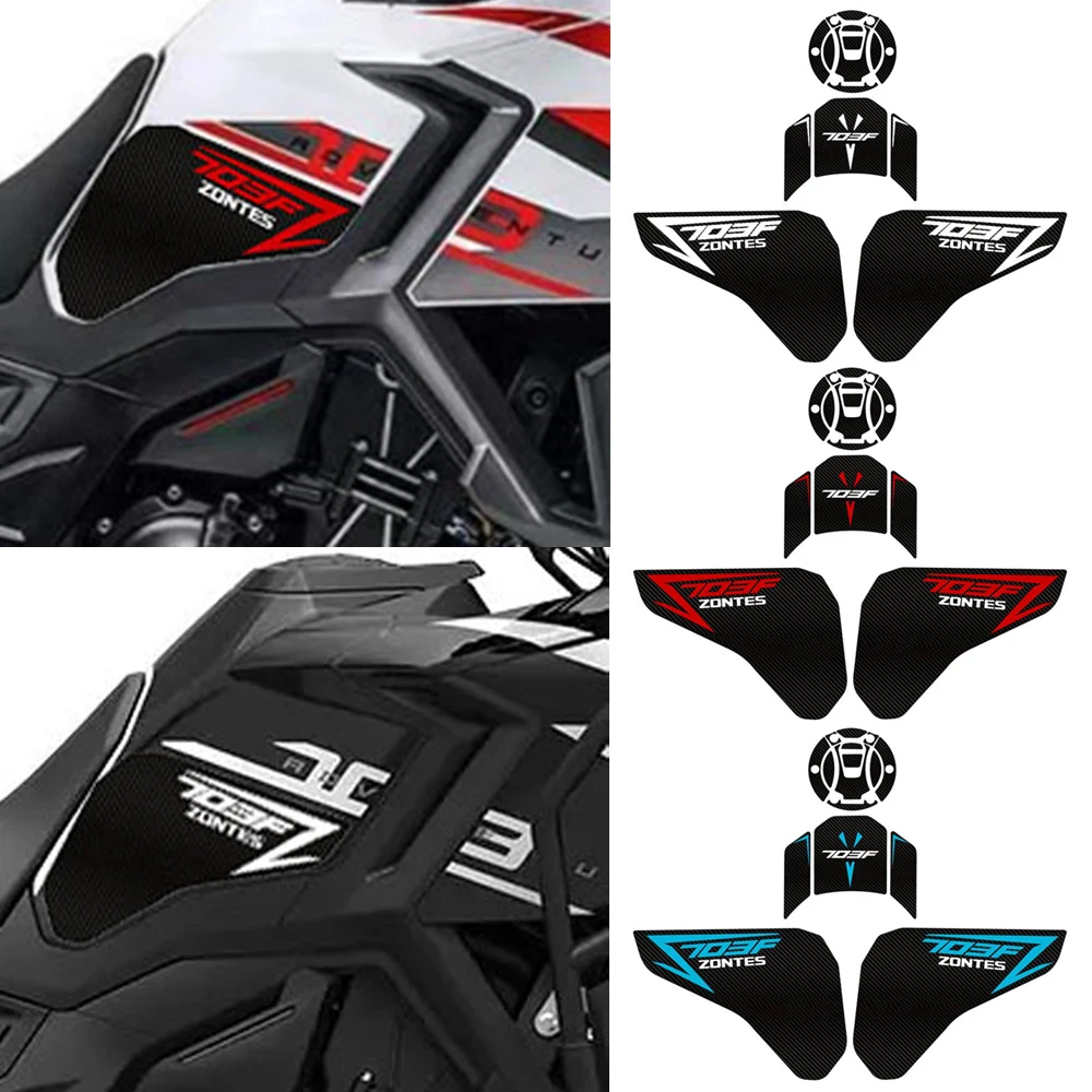 For Zontes 703F 703 F 2024 New Motorcycle Anti Slip Fuel Oil Tank Pad Side Knee Grip Decal Protector Sticker Pads