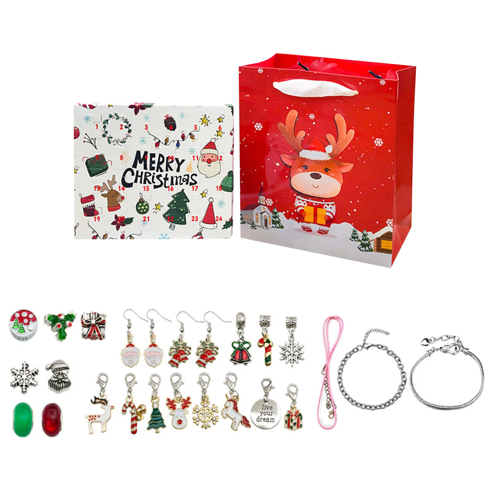 Minuterie de sable 1 Minute en vrac, calendrier de noël, 24 compte à rebours, accessoire de Bracelet, cadeau de l'avent, chronomètre