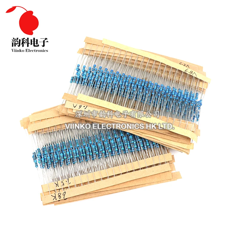 Imagem -02 - Metal Film Resistor Kit Faça Você Mesmo Amostras Pack Sortimento Grupo 156 Valores 1r10m Ohm Ohm 3120 Pcs 4w