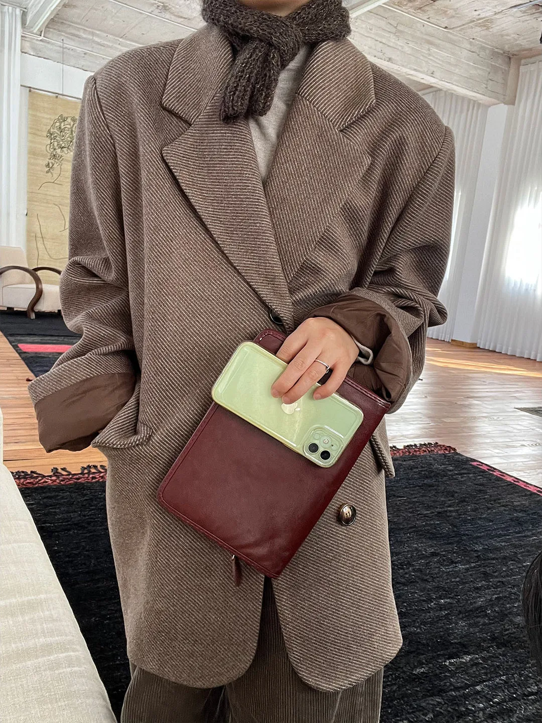 

Широкий винтажный твидовый костюм для похудения Jaet, повседневный длинный свек, женский модный прямой крой, зимняя коллекция на одной пуговице