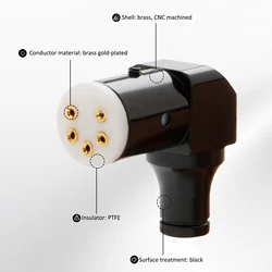 1Pcs Hifi Vinyl LP Phono 5pin DIN Plug 90degree Seat Female DIN For AMP Audio Tonearm line Tonearm Line Signal Cable