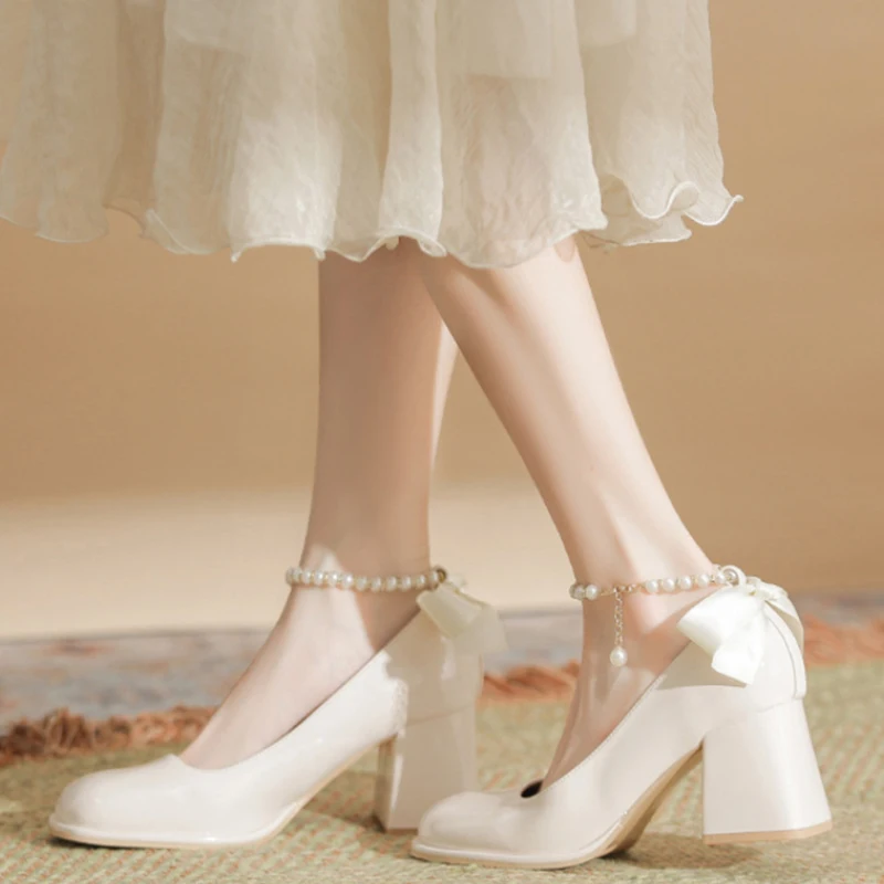 

Womens Nude Patent Leather Open Toe Block Heel Slingback Sandals With Ankle Strap Buckle Elegant Versatile Summer Shoes Fashion
