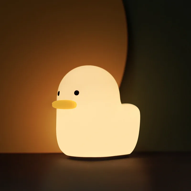 Cute Night Light Silicone Soft Touch Sensor Animal Duck LED Lamp For Baby Children Kid Bedroom Decorative Dropship