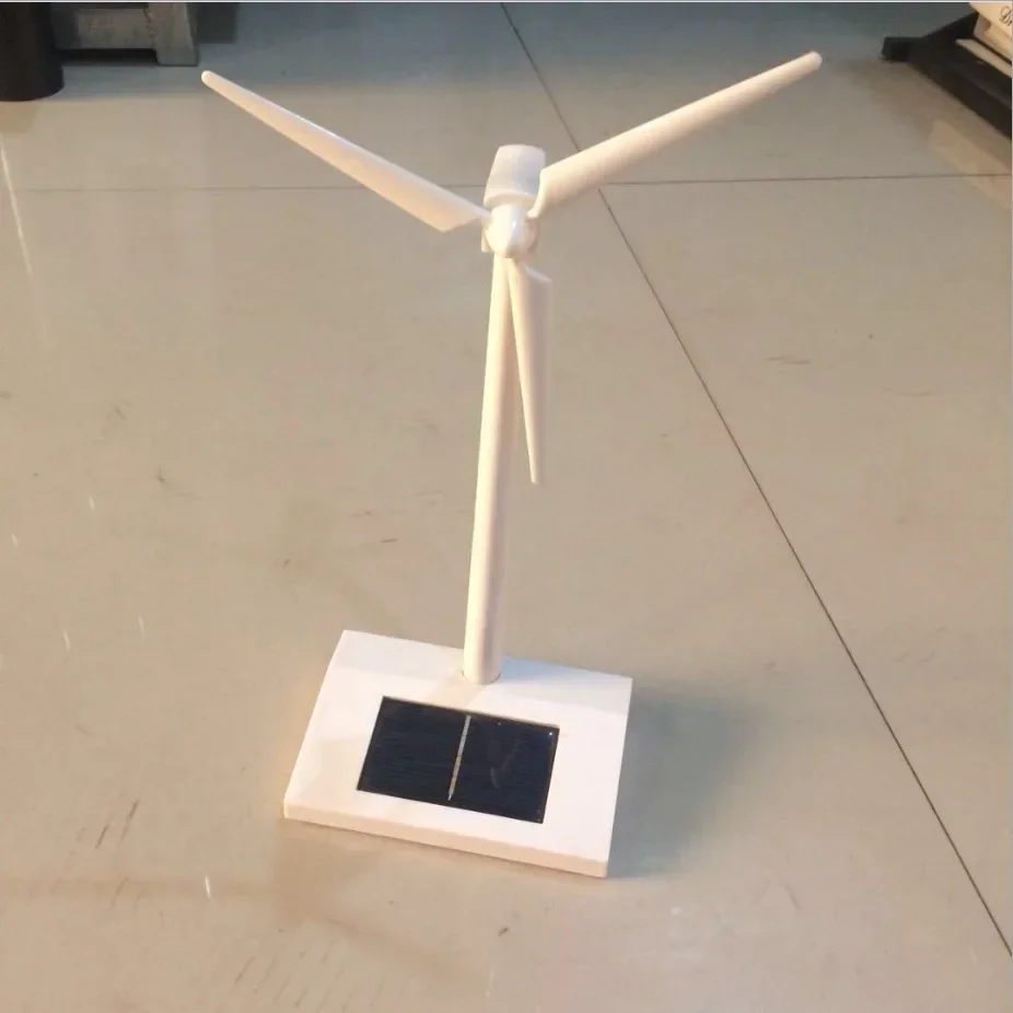 Solar Powered Windmill Model DIY Building Kit Kids Educational Electronic Toy Farm Decor