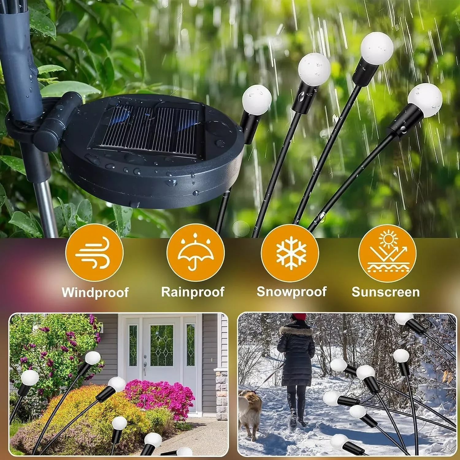 10 LED Solar Firefly Light Garden Waterproof Swaying Lamp Outdoor Landscape Lawn Patio Decor Christmas