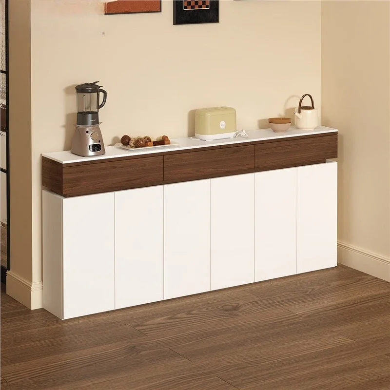 Medieval Cream Wind Ultra-thin Edge Cabinet 25cm Extremely Narrow Side Cabinet Living Room Storage Locker Tea Cabinet 5G433