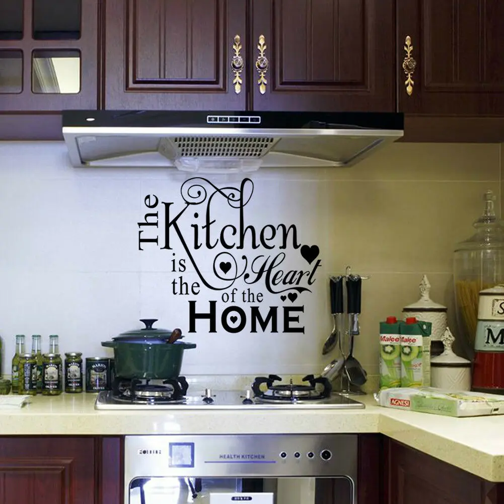ABHU Vinyl Kitchen Rules Room Decor Art Quote Wall Decal Stickers Removable Mural DIY