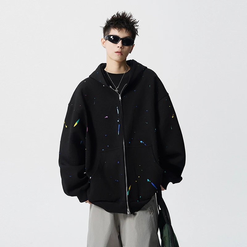 في الهواء الطلق سترة الصيد عادية رجالي مقنعين سترة هوديي رجالي اللون حجب الكتابة على الجدران تصميم سترة هوديي زوجين نمط معاطف