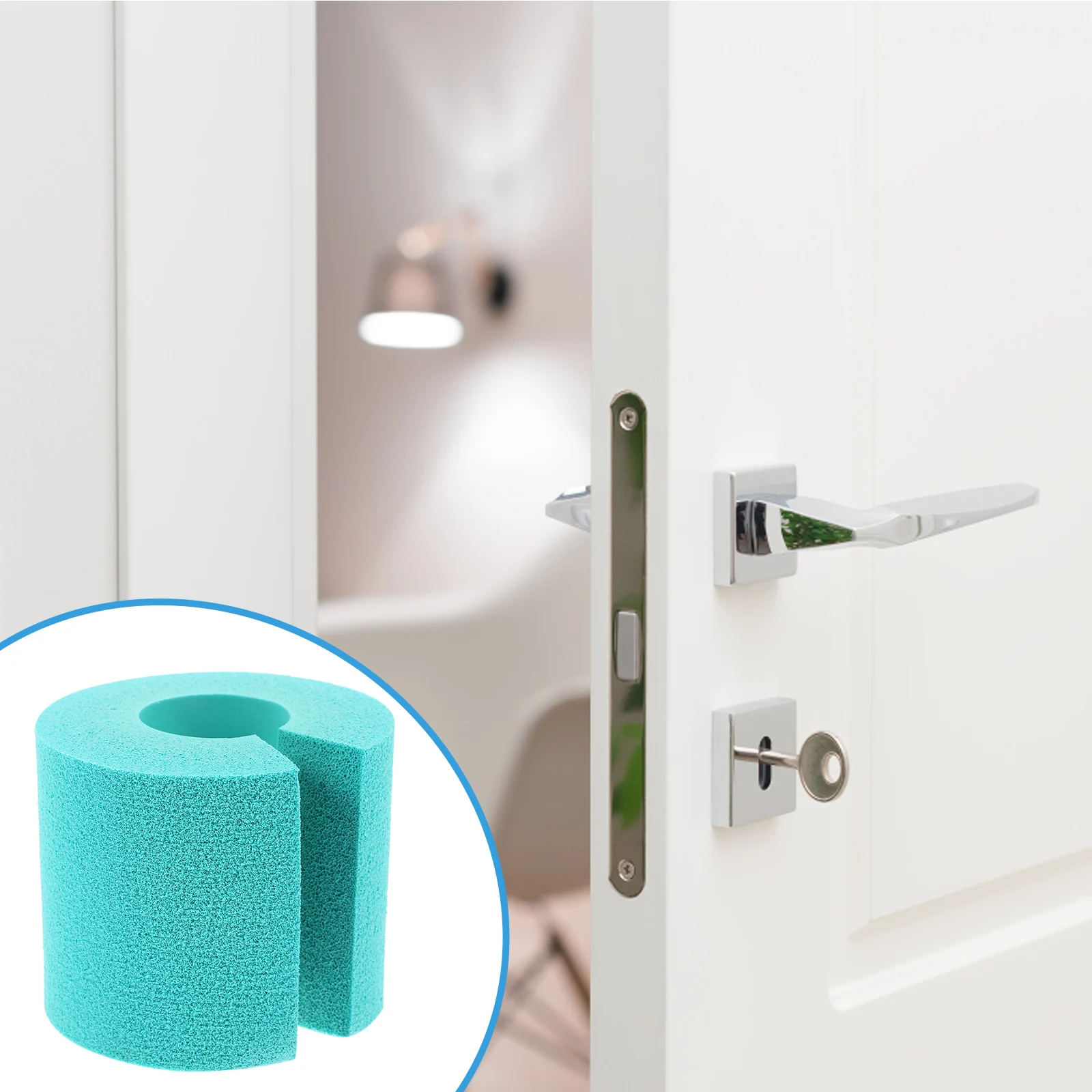 

2pcs Door Stop Anti-clip Foam Pinch Guard Baby Proofing Sky-blue Large Stopper Finger Guard Door Bumpers Slamming Home Safety