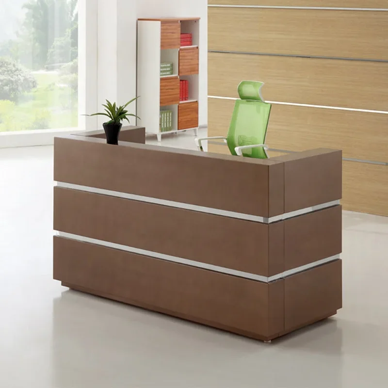 # Custom Made Standing Brown Wood Modern Front Salon Hotel White Design Business Customized Reception Desks
