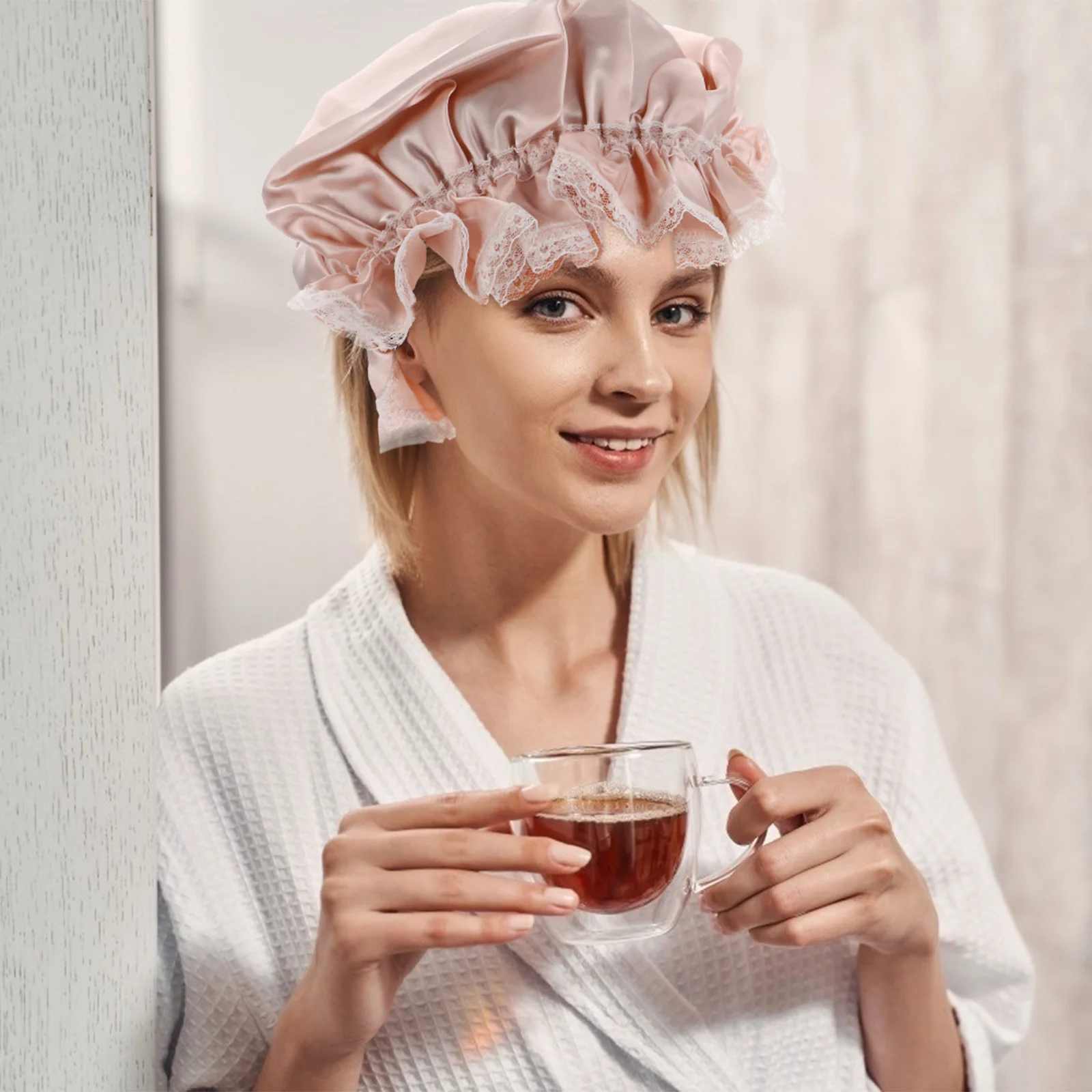 

Silk Sleep Cap Adjustable Bouffant Hair Care Bonnet For Night Moisture Retention Breathable Lightweight Soft Plain Head Cover