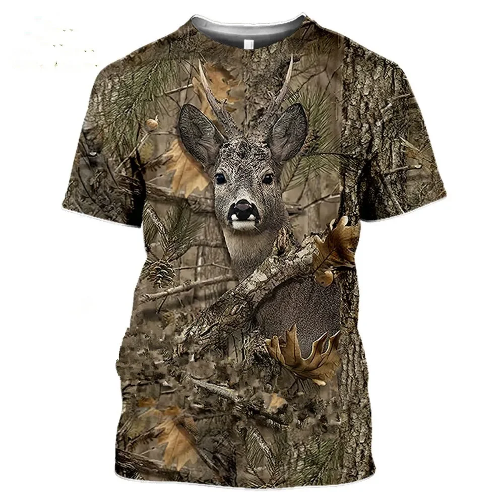 

Camouflage hunting animal 3D print sport Quickdry Breatha menTshirt outdoor street casual team training parentchild short sleeve