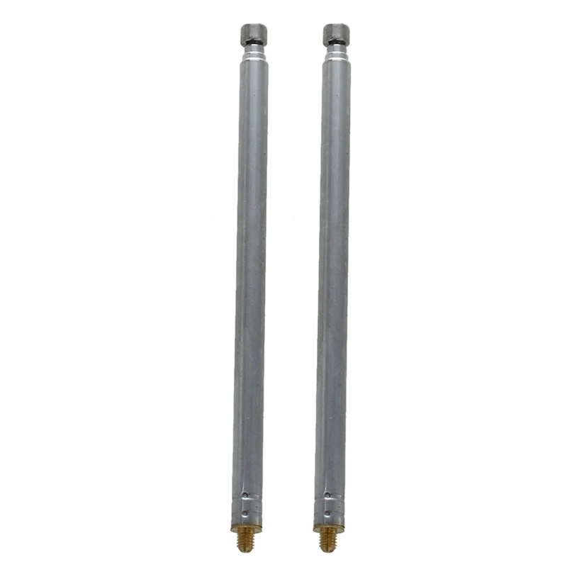 2X 13.6 Inch 345Mm FM Radio TV Telescopic Whip Antenna Aerial Silver Tone