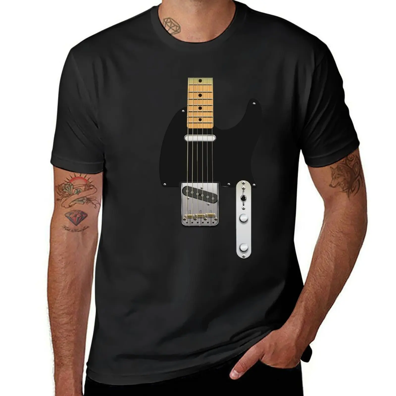 

TELE STYLE GUITAR DIGITAL ILLUSTRATION T-Shirt plus size tops new edition mens t shirts