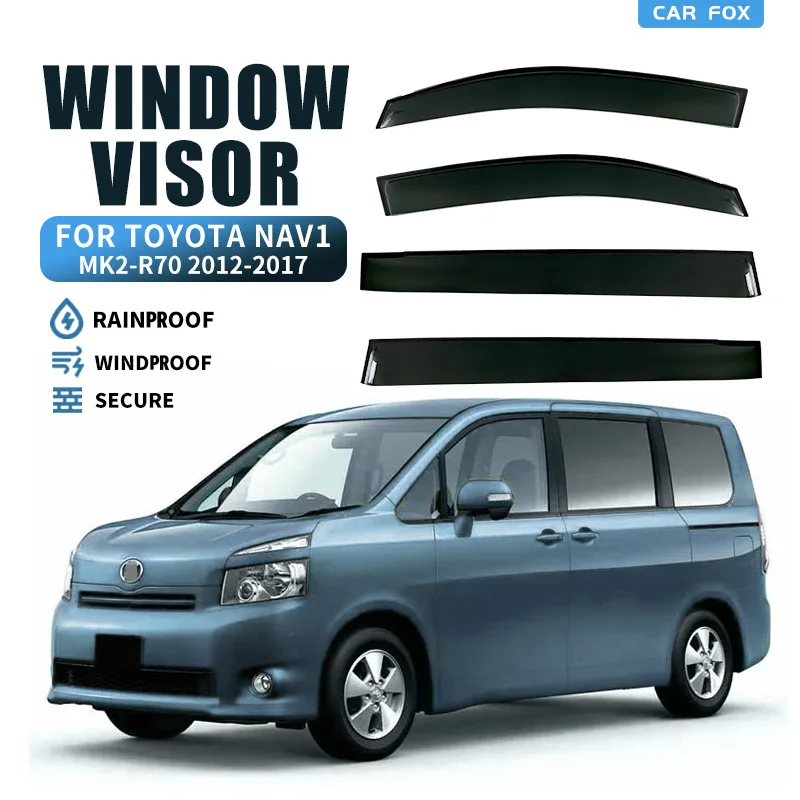 

4Pcs For Toyota NAV1 R70 2012-2017 Black Car Window Visor Awning Shelters Windshield Side Window Rain Sun Shade Accessories