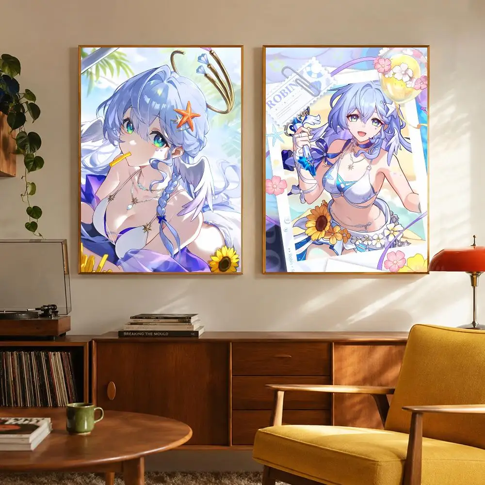 Epic H-Honkai Star Rail Robin Poster Digital Solvent Print Waterproof PP Fade-Resistant Wall Art Room Decor Gift