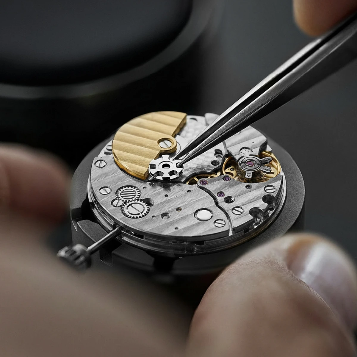 Thin Profile Self-Winding Watch Movement 5000A, Micro Rotor 3-Pin Date Mechanism, Replacement Core for Custom Wristwatch Build