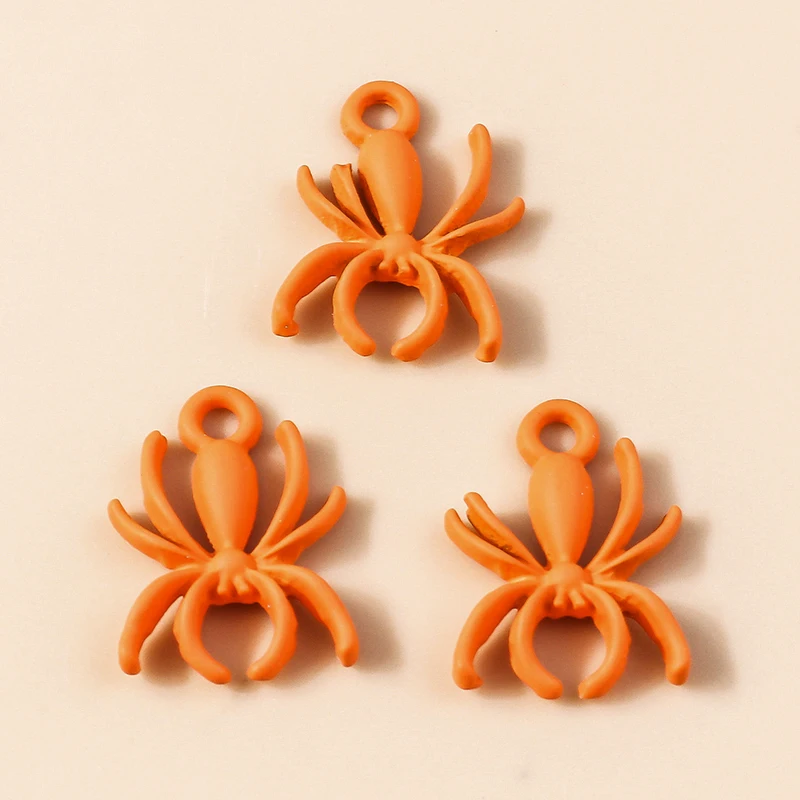 10pcs 13*17mm Halloween Charms Steampunk Colorful Spider Pendants for Necklaces Earrings DIY Handmade Jewelry Accessories