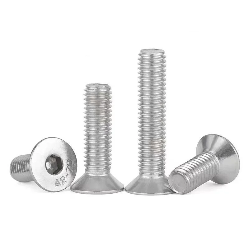 10pcs UNC 5/16-18 US Coarse Thread 304 A2-70 Stainless Steel Hex Hexagon Socket Flat Countersunk Head Screw Bolt