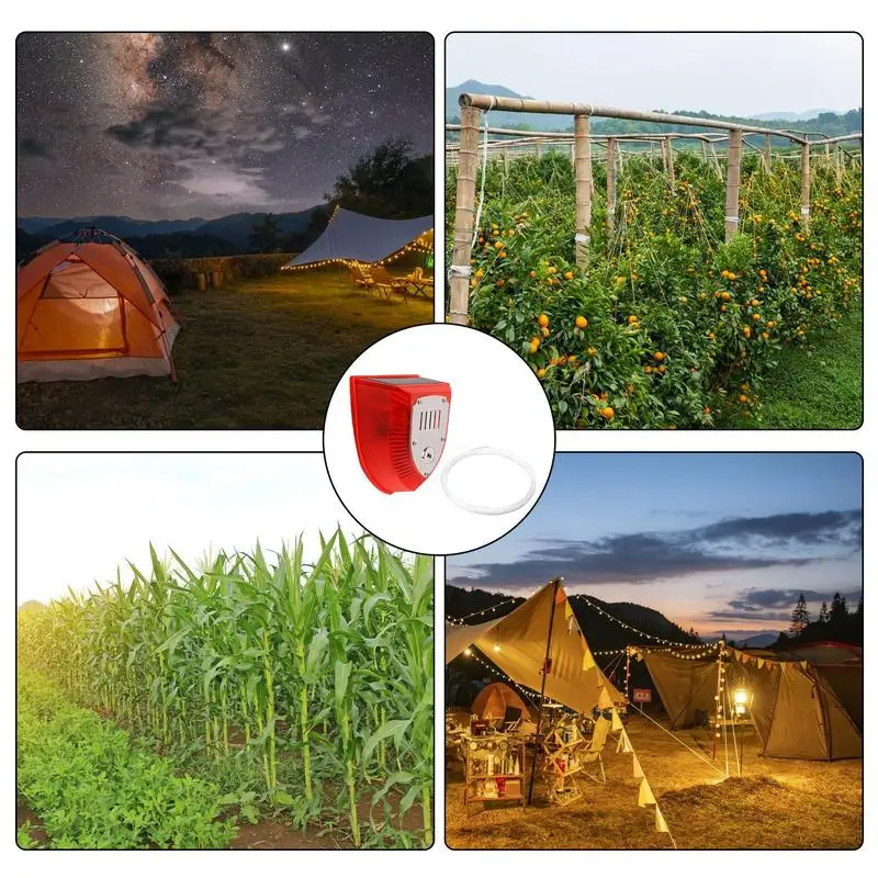 Solar Animal Repeller Solar Powered 129 Decibel Sound And Light Alarm Effective Up To 328ft For Parking Lot Camping Storehouse