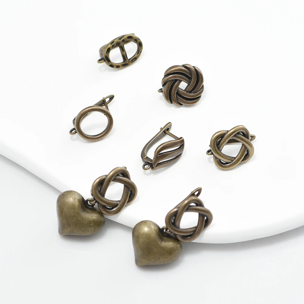 Fermoirs de boucle d'oreille en laiton bronze antique sans plomb pour femmes, accessoires de bricolage, fournitures exécutives de bijoux, nouveau, 1 paire