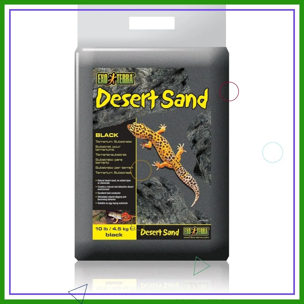 10-Pound Desert Sand for Reptiles, Black, Natural Substrate