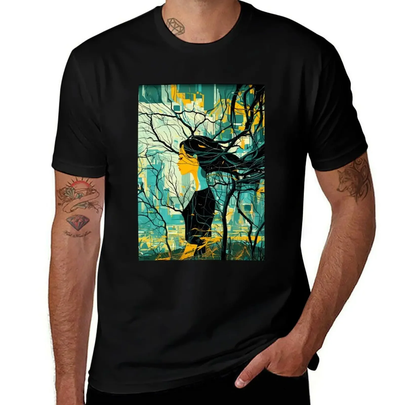 

Abstract Woman Tree Nature Portrait 12 T-Shirt summer shirt Funny t-shirts shirts men
