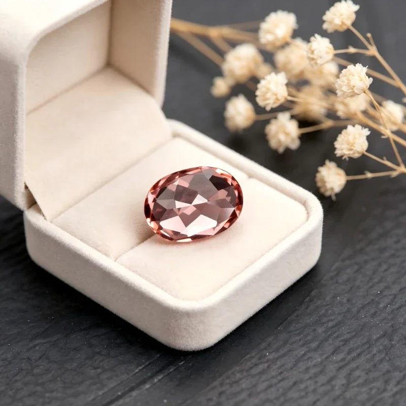 Künstlicher Edelstein Padparadscha Roter Lotus-Farbiger Ovaler Schmuckstein Großhandel Verfügbar mit Zertifikat – Detail 5
