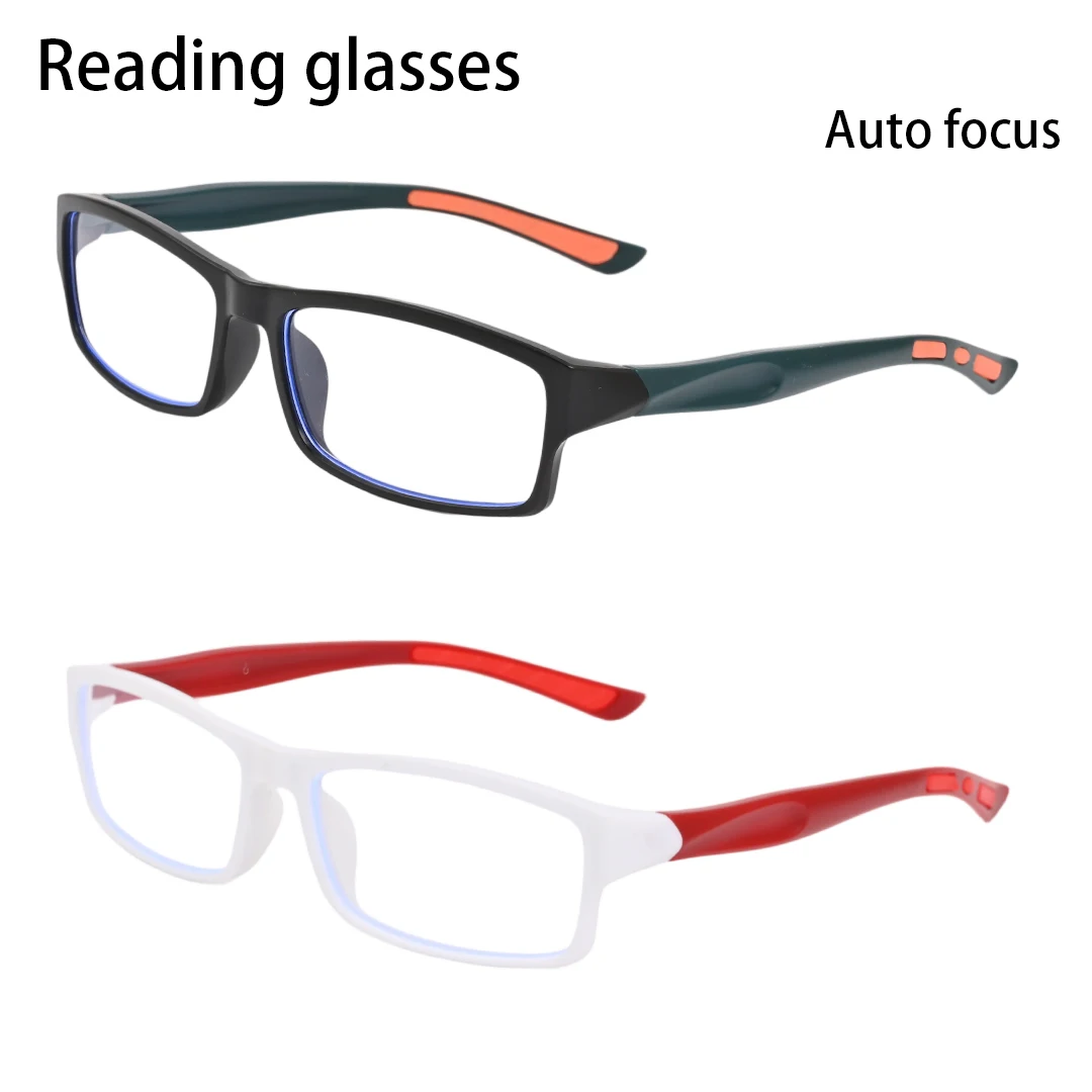 2pc Auto Focus Reading Glasses Clear Lens Smart Eyeglasses Anti-blue Light Auto Adjusting Presbyopia Glasses For Men Women