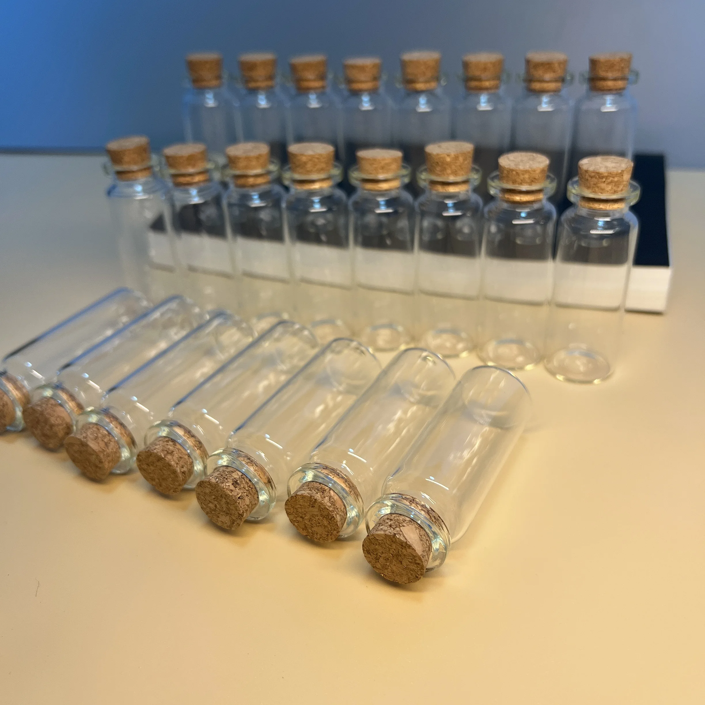 50/72/100 PCS 12ml Corked Glass Test Tubes Snap-Seal Mini Jars Glass Wish Bottles Stoppers Party Favors Tiny Clear Containers
