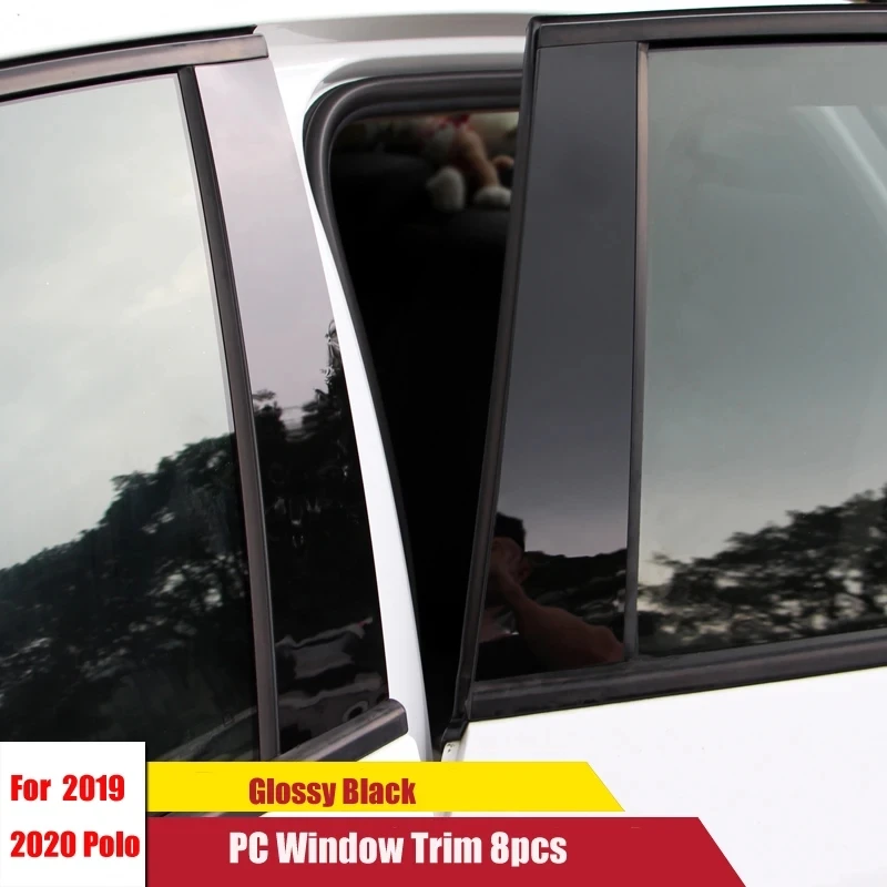 

Window Pillar Sticker Trim For 2019 2020 2021 2022 Polo Car Accessories Styling 60SETS