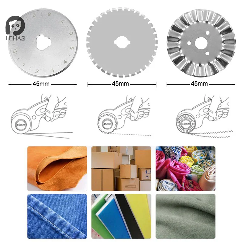 45mm Patchwork Roller Wheel Knife Cloth Cutting Knife Leather Paper Fabric Craft Fabrics Rotary Cutter DIY Sewing Accessories