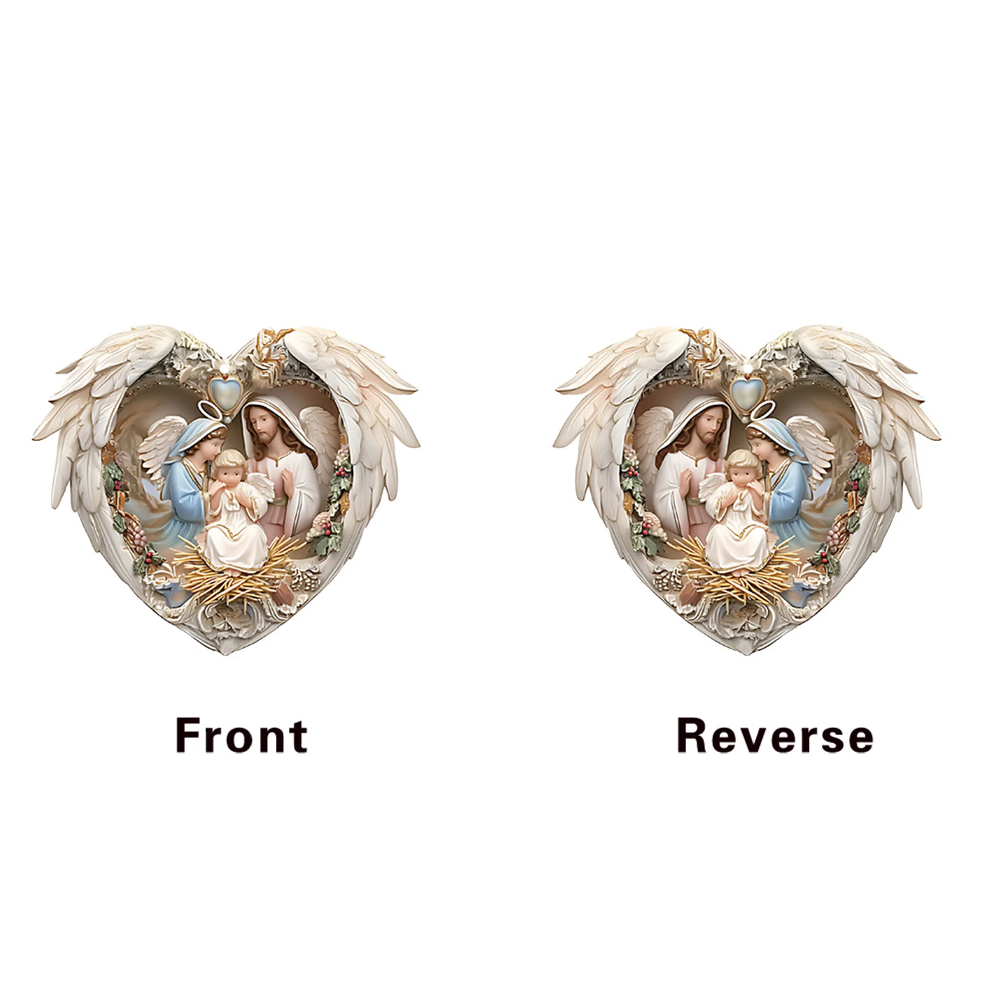 1 قطعة 2D شقة المهد المشهد الحلي الخشبية مجموعة للشباب الاستحمام وأعياد الميلاد البدر عيد الميلاد احتفالي ديكور المنزل #5