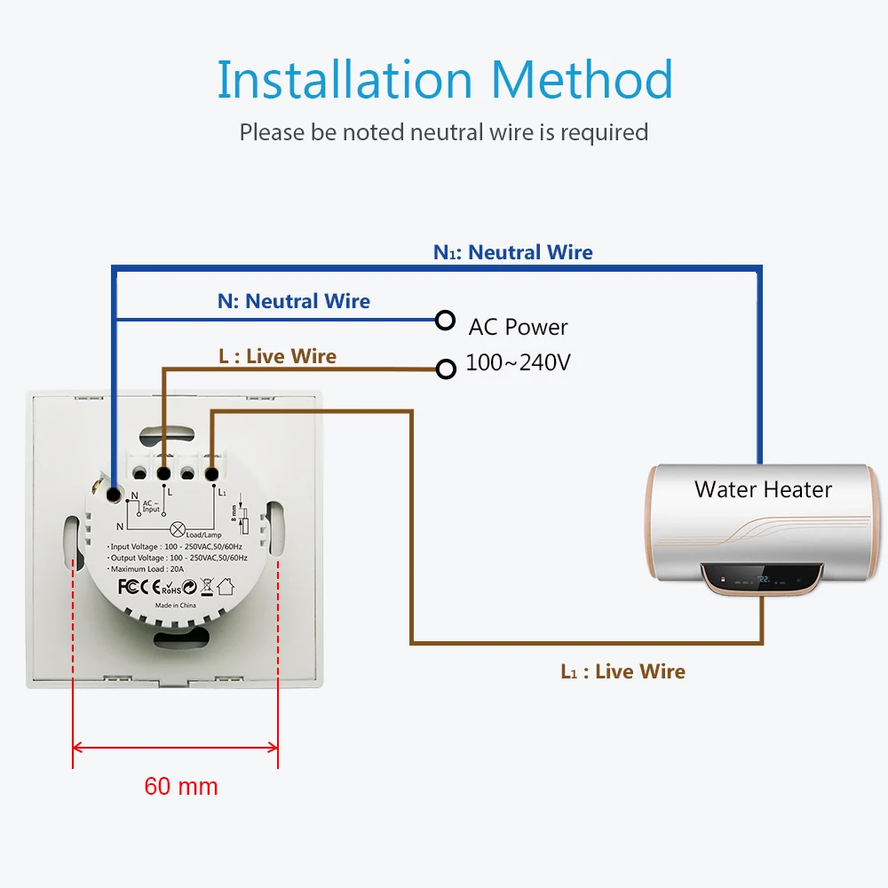 LoraTap WiFi Boiler Wassererhitzer EU US IL Schalter Tuya Smart Life App Fernbedienung Energiemonitoring Sprachsteuerung Google Home Alexa – Detail 15