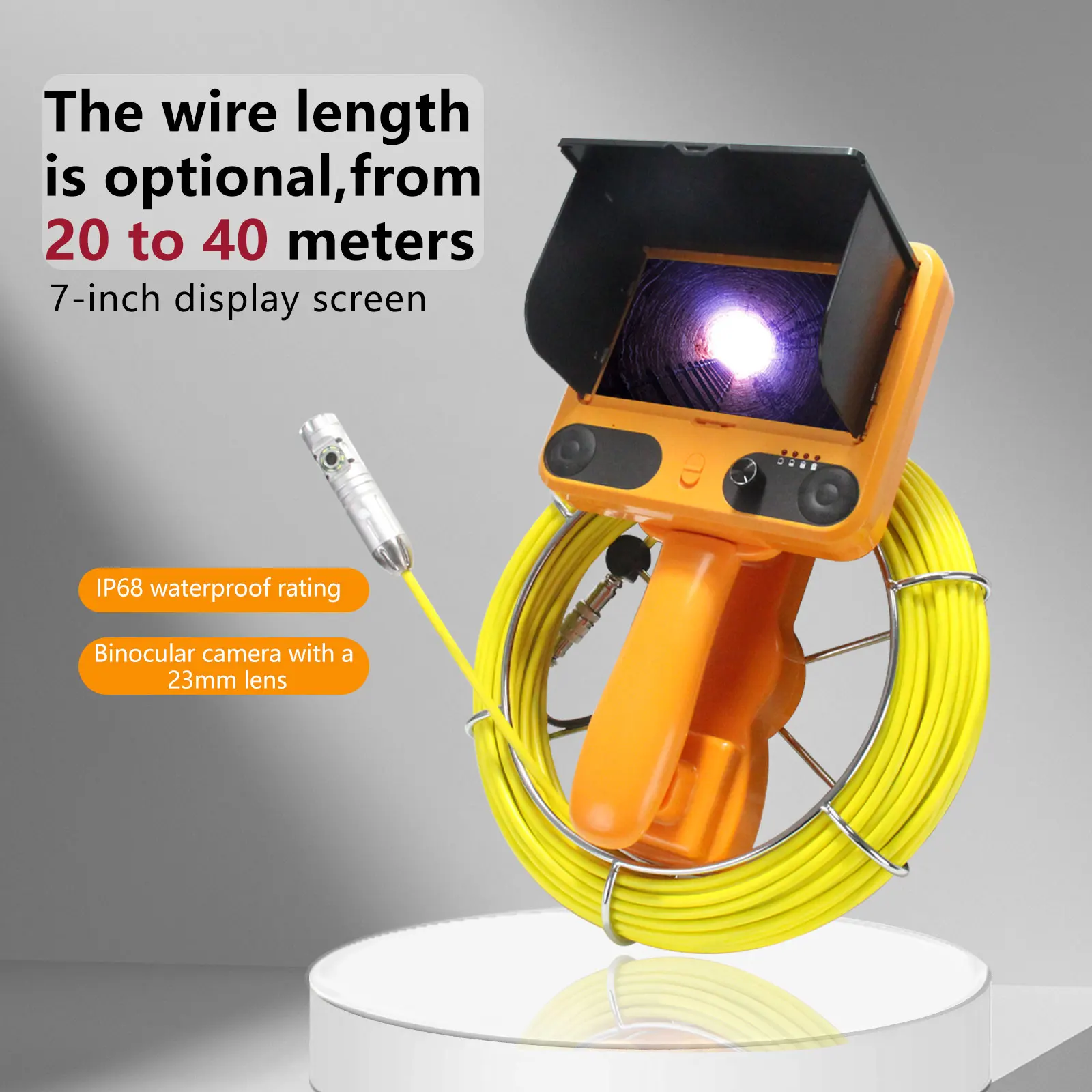 23 مللي متر المزدوج السباكة استنزاف الأنابيب التفتيش كاميرا الصرف الصحي خط أنابيب مدخنة التفتيش كاميرا التناظرية بالمنظار فيديو كاميرا رقمية