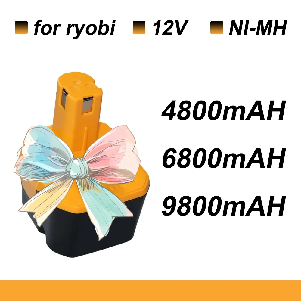 

AIMJIN 4800mAh 6800mAh 9800mAh for Ryobi 12V Power tool Battery Replacement B-8286 BPT1025 RY-1204 1400143 1400652 1400670