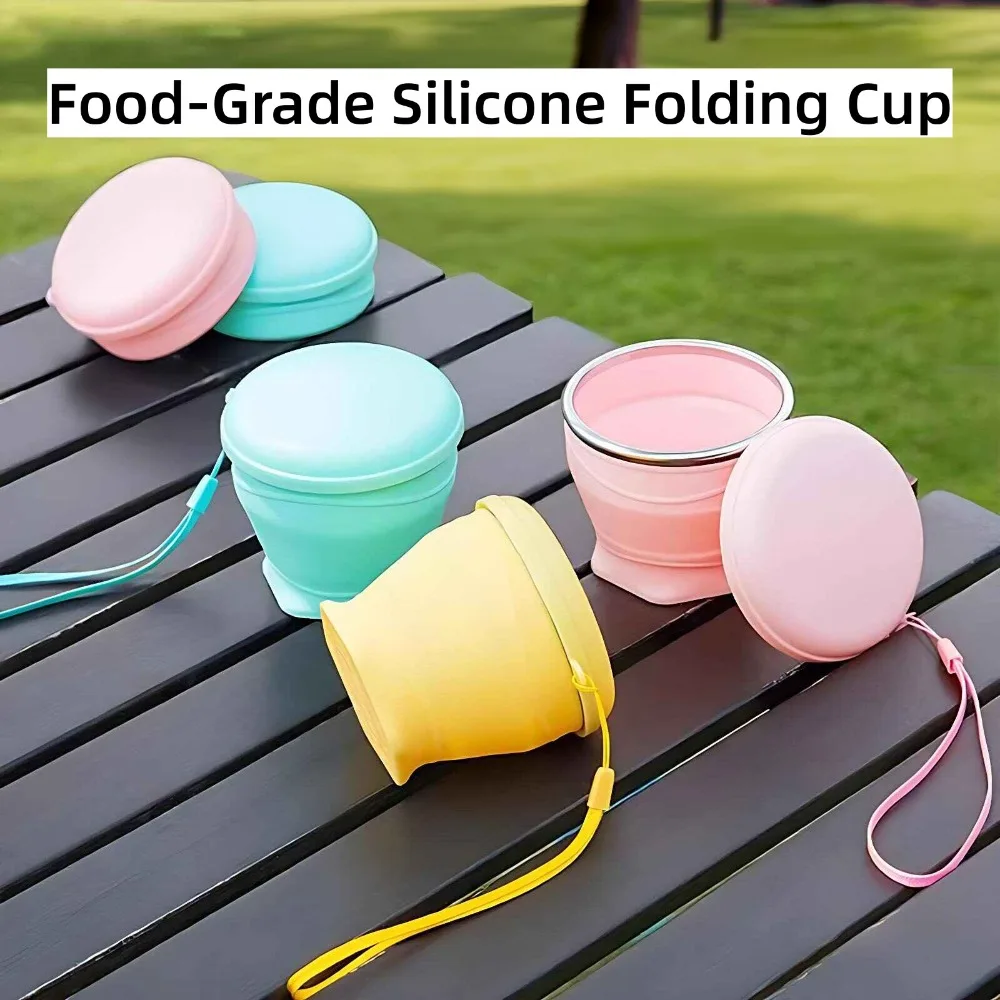 1Pc 180ML Collapsible Silicone Mug Heat Resistant Portable Folding Drinking Cup for Travel Camping Hiking Toothbrush Storage