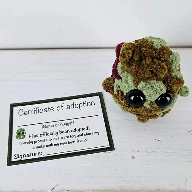 Peluche Weed Nugget avec bol et cartes d'encouragement, jouets en peluche faits à la main