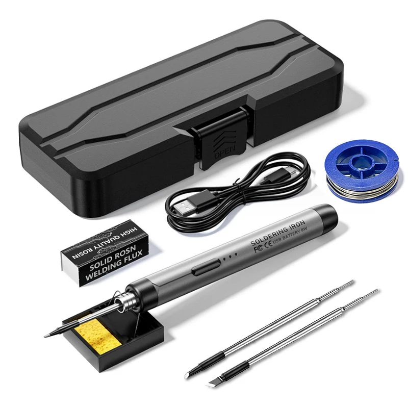 

Usb Soldering Iron Kit Portable Rechargeable Adjustable Temperature Soldering Pen With Storage Box Diy Manual Soldering Iron Set