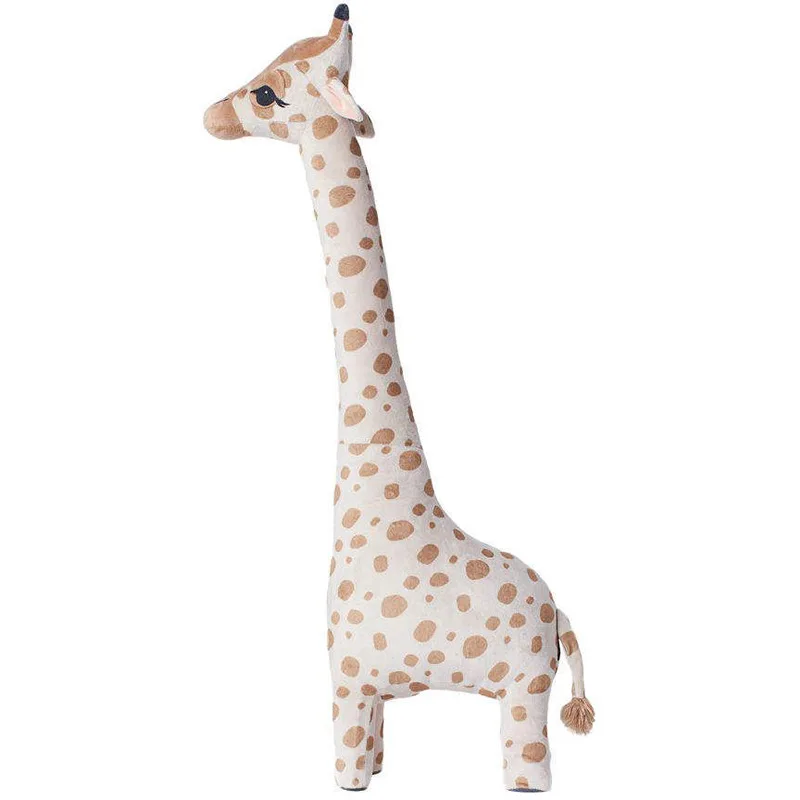 Jirafa de peluche de tamaño grande de 85cm, animales de simulación, muñeco de peluche de jirafa, decoración de cama para habitación de niños, regalos para niños
