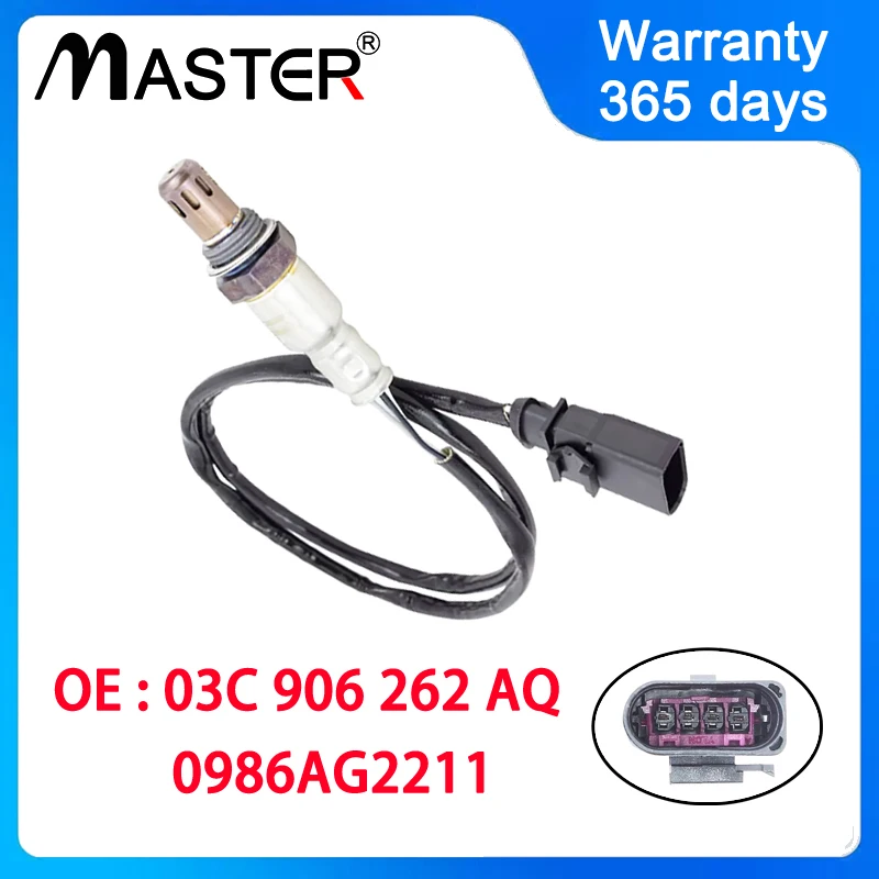 

O2 Rear Lambda Oxygen Sensor 03C906262AQ 04E906262AQ 0986AG2211 for Cross Polo Santana Tiguan Jetta Passat Skoda Octavia Superb