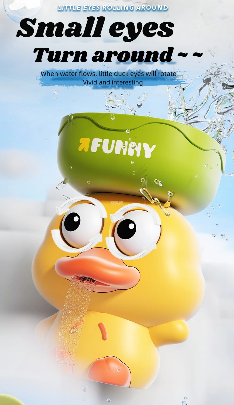 Ente/Blumenform Baby Badespielzeug Spielen Wasser in Löwe Wasserrad Kinder Spaß in der Dusche Badewanne mit Saugnapf im Kindergeschenk – Detail 8