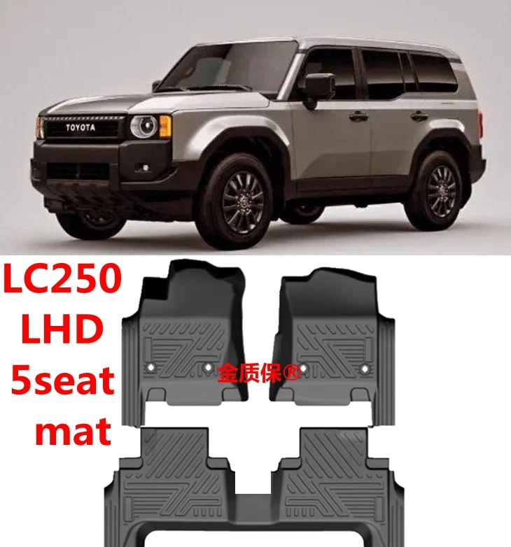 

For 2024 new TOYOTA Prado LC250 car carpet LC250 Floor mat Full Set Trim to GX550 Prado LC250 waterproof floor mat 5seat