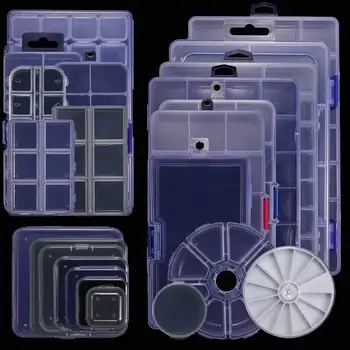 مستطيل مستدير مربع البلاستيك الشفاف حمل الحال بالنسبة حبة مقصورة قابل للتعديل حاوية صندوق تخزين المجوهرات بالجملة