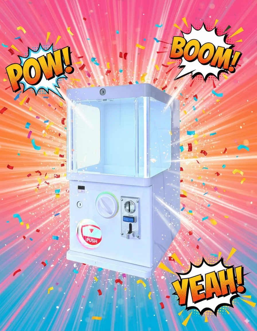 

Metal Capsule Vending Machine – Gachapon Toy Dispenser, Single Layer Capsule Toy Machine for 45mm / 75mm Capsules