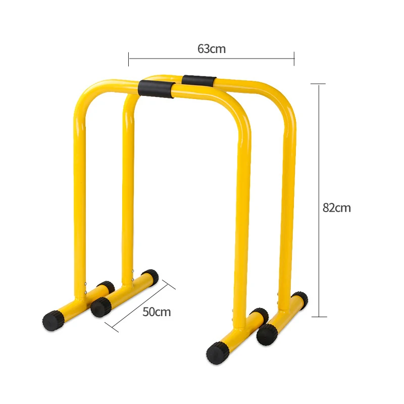 معدات اللياقة البدنية الداخلية الأفقية لصالة الألعاب الرياضية باللون الأصفر، قضبان متوازية لتدريب الجسم #6